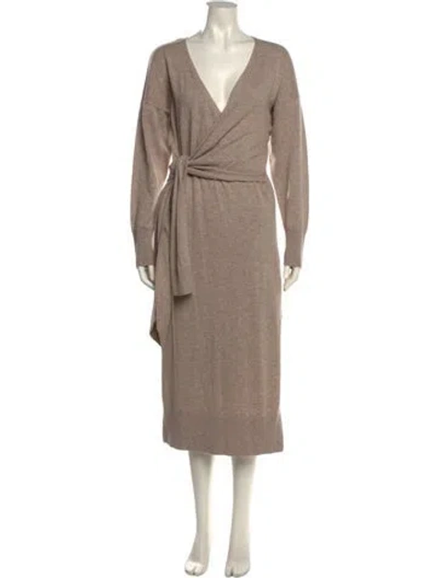 Pre-owned Simkhai V-neck Midi Length Dress In Neutral