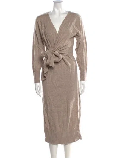 Pre-owned Simkhai V-neck Midi Length Dress In Neutral