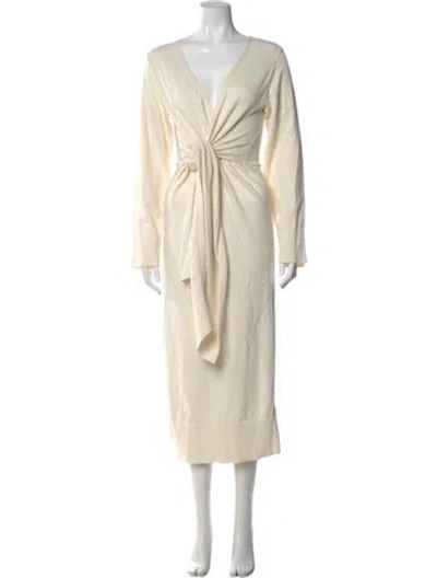 Pre-owned Simkhai V-neck Midi Length Dress In Neutral