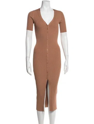 Pre-owned Simkhai V-neck Midi Length Dress In Neutral