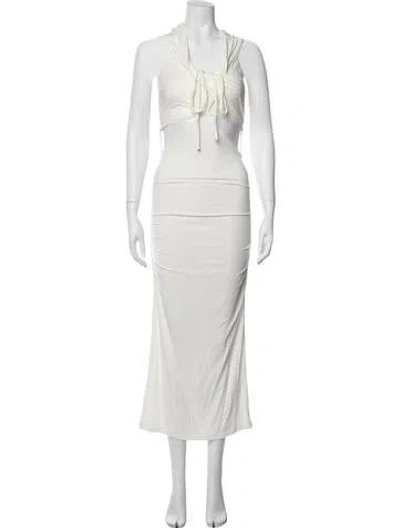 Pre-owned Simkhai V-neck Midi Length Dress In Neutral