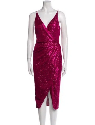 Pre-owned Simkhai V-neck Midi Length Dress In Pink