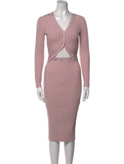Pre-owned Simkhai V-neck Midi Length Dress W/ Tags In Pink
