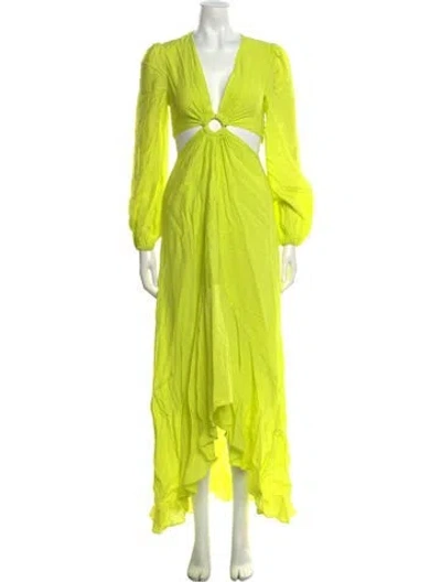 Pre-owned Simkhai V-neck Midi Length Dress W/ Tags In Yellow