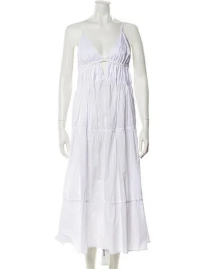 Pre-owned Simkhai V-neck Midi Length Dress In White