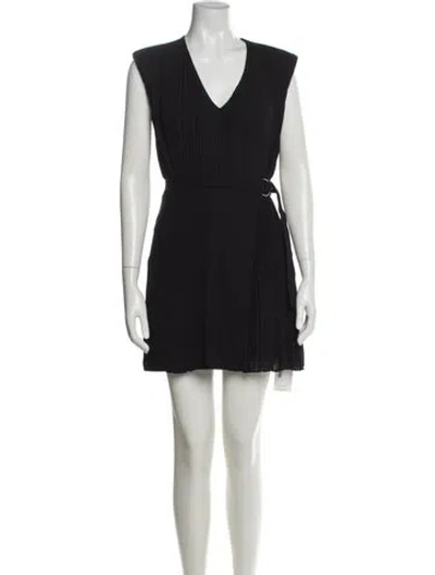 Pre-owned Simkhai V-neck Mini Dress In Black