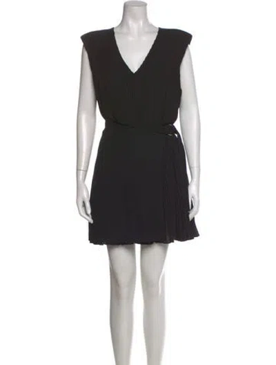 Pre-owned Simkhai V-neck Mini Dress In Black