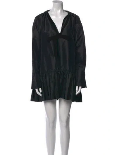 Pre-owned Simkhai V-neck Mini Dress In Black