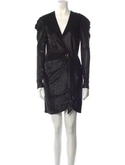 Pre-owned Simkhai V-neck Mini Dress In Black