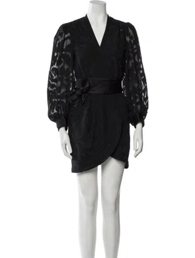 Pre-owned Simkhai V-neck Mini Dress In Black