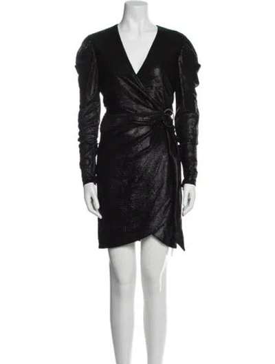 Pre-owned Simkhai V-neck Mini Dress In Black