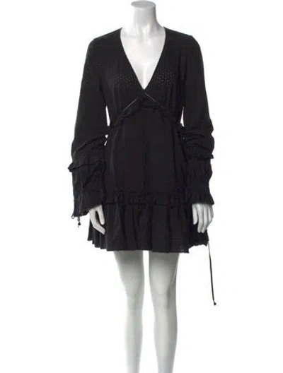 Pre-owned Simkhai V-neck Mini Dress In Black