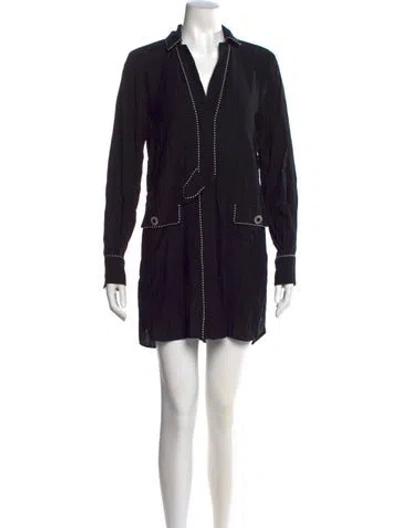 Pre-owned Simkhai V-neck Mini Dress In Black