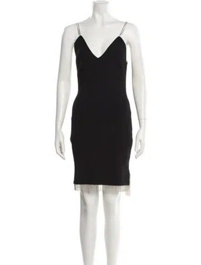 Pre-owned Simkhai V-neck Mini Dress In Black