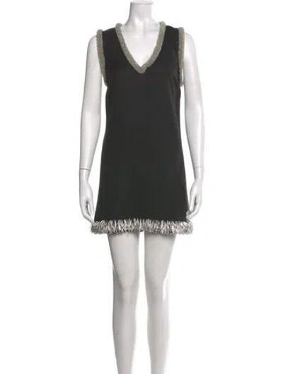 Pre-owned Simkhai V-neck Mini Dress In Black