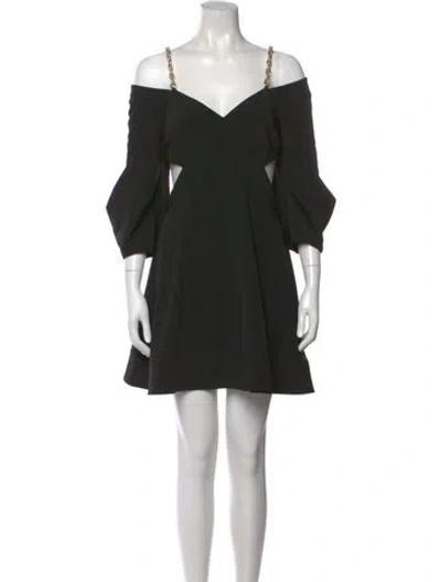 Pre-owned Simkhai V-neck Mini Dress In Black