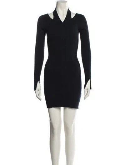 Pre-owned Simkhai V-neck Mini Dress In Black
