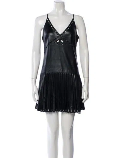 Pre-owned Simkhai V-neck Mini Dress In Black