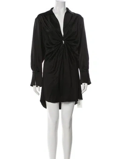 Pre-owned Simkhai V-neck Mini Dress In Black