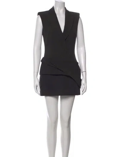 Pre-owned Simkhai V-neck Mini Dress In Black