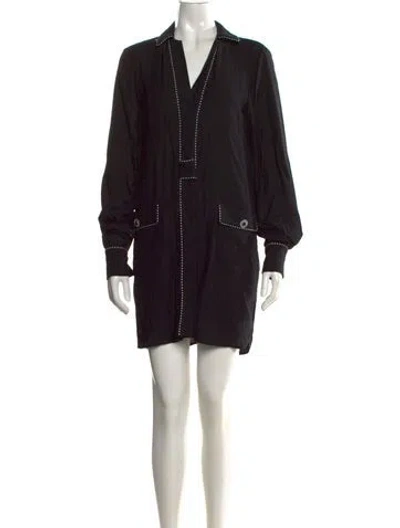 Pre-owned Simkhai V-neck Mini Dress In Black