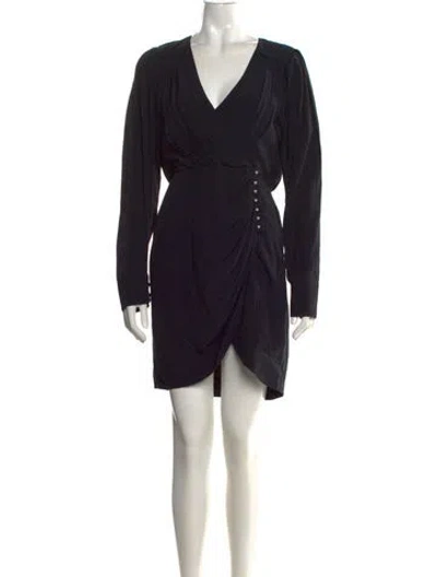Pre-owned Simkhai V-neck Mini Dress In Black