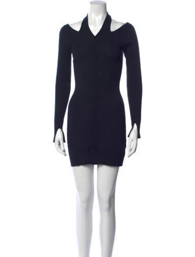 Pre-owned Simkhai V-neck Mini Dress In Black