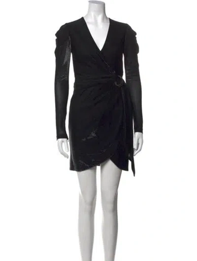Pre-owned Simkhai V-neck Mini Dress In Black/metallic