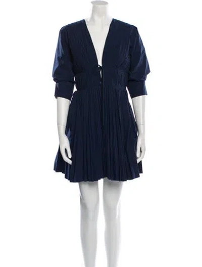 Pre-owned Simkhai V-neck Mini Dress In Blue
