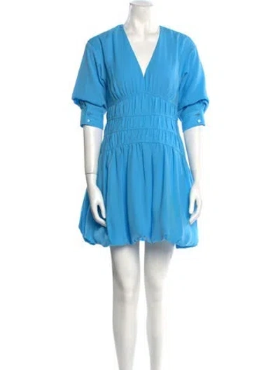 Pre-owned Simkhai V-neck Mini Dress In Blue