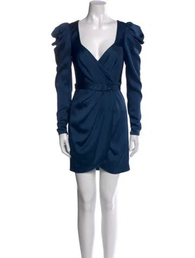 Pre-owned Simkhai V-neck Mini Dress In Blue