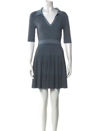 Pre-owned Simkhai V-neck Mini Dress In Blue