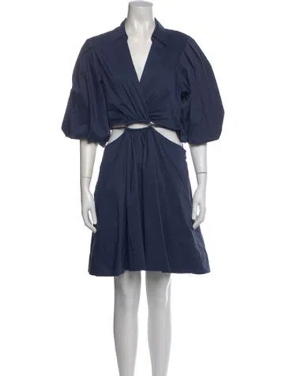 Pre-owned Simkhai V-neck Mini Dress In Blue