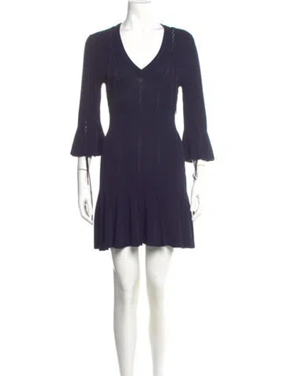 Pre-owned Simkhai V-neck Mini Dress In Blue