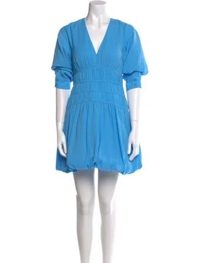 Pre-owned Simkhai V-neck Mini Dress In Blue