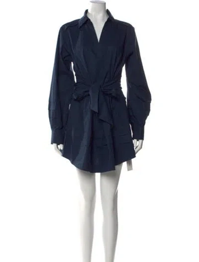 Pre-owned Simkhai V-neck Mini Dress In Blue