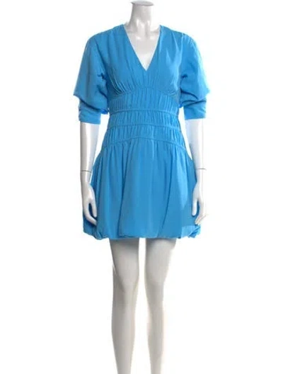 Pre-owned Simkhai V-neck Mini Dress In Blue