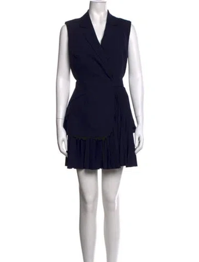 Pre-owned Simkhai V-neck Mini Dress In Blue