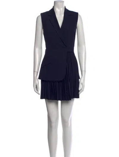 Pre-owned Simkhai V-neck Mini Dress In Blue