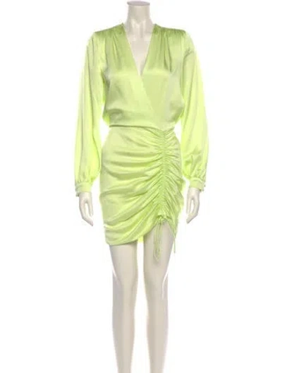 Pre-owned Simkhai V-neck Mini Dress In Green