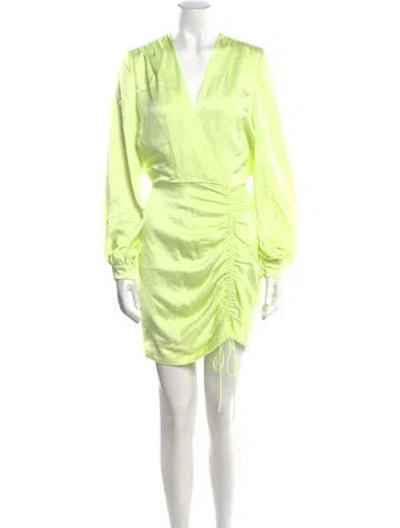 Pre-owned Simkhai V-neck Mini Dress In Green