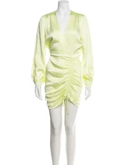 Pre-owned Simkhai V-neck Mini Dress In Green