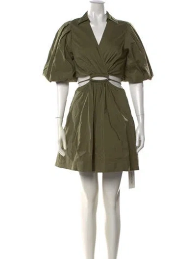 Pre-owned Simkhai V-neck Mini Dress In Green