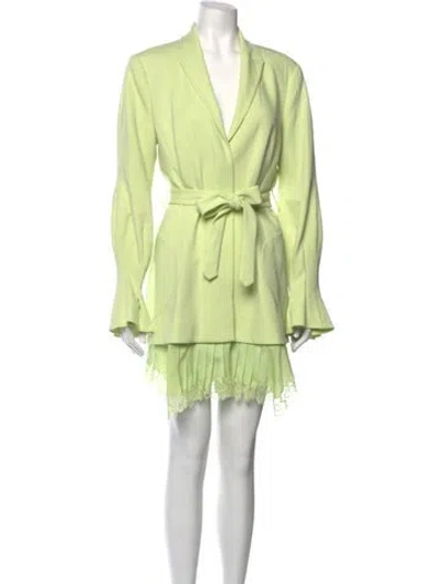 Pre-owned Simkhai V-neck Mini Dress In Green