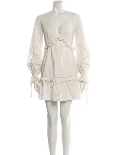 Pre-owned Simkhai V-neck Mini Dress In Neutral