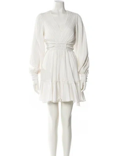 Pre-owned Simkhai V-neck Mini Dress In Neutral