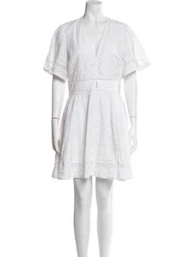 Pre-owned Simkhai V-neck Mini Dress In Neutral