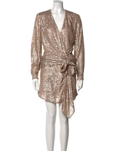 Pre-owned Simkhai V-neck Mini Dress In Neutral