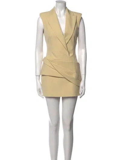Pre-owned Simkhai V-neck Mini Dress In Neutral