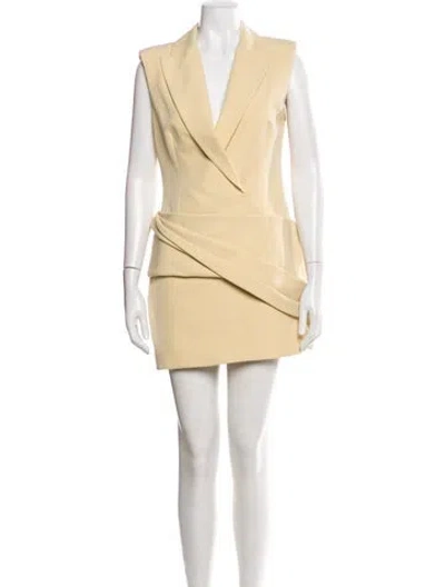 Pre-owned Simkhai V-neck Mini Dress In Neutral